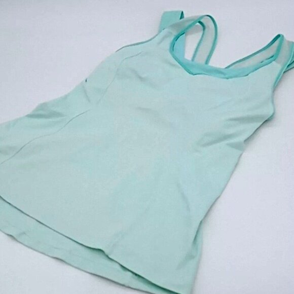 🎉2 FOR 1!!!🎉Cute Lululemon Super Sport Tank in Sea Mist & FREE Black Shorts - Picture 5 of 13